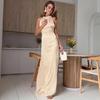 Rochie de Seară Femei 2025 Stil European & American cu Spate Decupat, Fără Mâneci, cu Șireturi