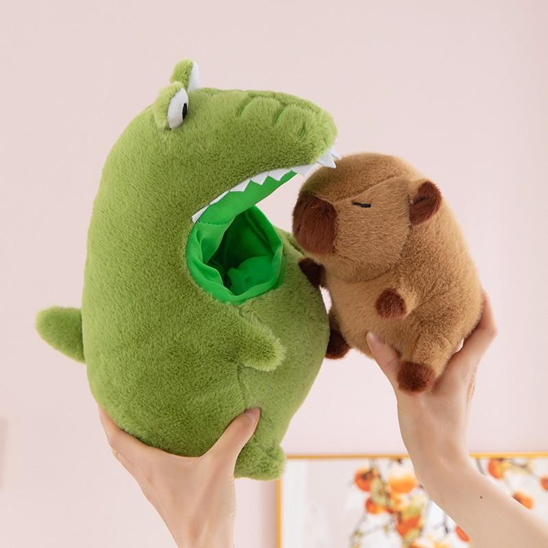 New Crocodile Capibala Plush Toy Soft Fluffy Capybara Stuffed Animal Cute Pillow Doll Gift for Kids Birthday