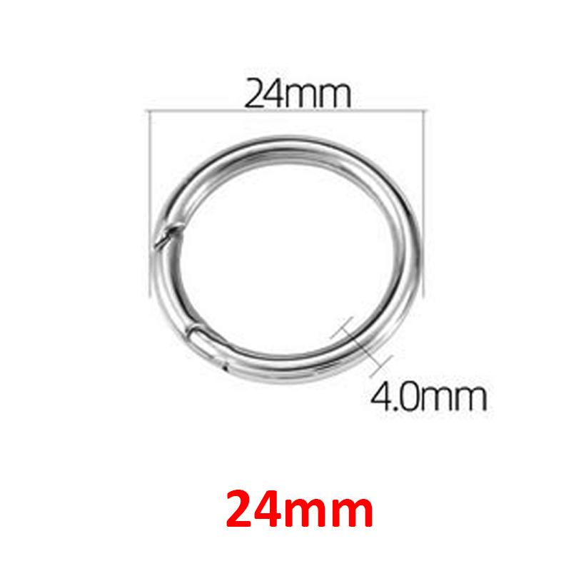 2pcs/1pc Stainless Steel Keyring Spring Clasps for Keychain Key Holder Polishing Openable Round Ring Carabiner Jewelry DIY