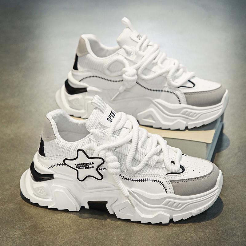 Summer outdoor sports shoes fashion dad shoes men s shoes C white black white 39