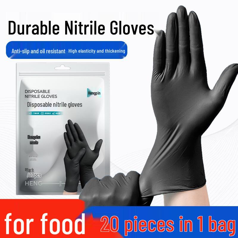 Extra-Long Food-Grade Nitrile Gloves: Disposable, Thick, Durable, Waterproof, Non-Slip for Household Cleaning