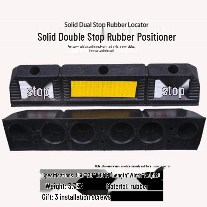 Rubber Wheel Stop: Large Car Reversing Anti-Collision Barrier & Locator