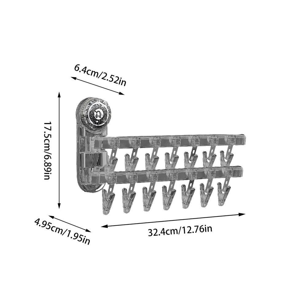 

Suction Cup Hangers Sock Drying Hanger Drying Clip Rack Travel Accessories 4-Rod Laundry Drying Rack Hanger For Drying Towels
