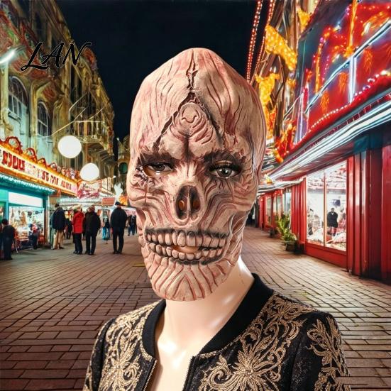 Skin Friendly Latex Masque Scary Halloween Masque, Horror Full Face Skull for Costume, Cosplay Party, Haunted House Prop Breathable