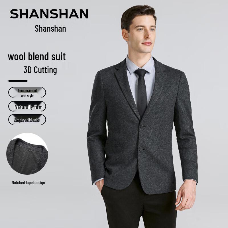 Shanshan Мужской пиджак в стиле business casual из смесовой шерсти 48 /175