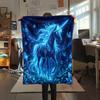 Blue Rose Animal Print Flannel Blanket,High quality Comfortable for All Seasons,Home Decor,Warmth and Comfort,Perfect for Christmas Gifts