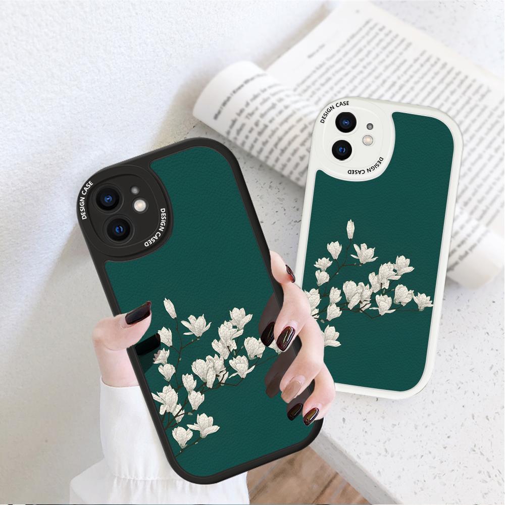 Slank Hudfølelse Tegneserie Blomster Tulipaner Myk Silikon PU Lærdeksel Telefondeksel for Samsung Xiaomi Poco Redmi