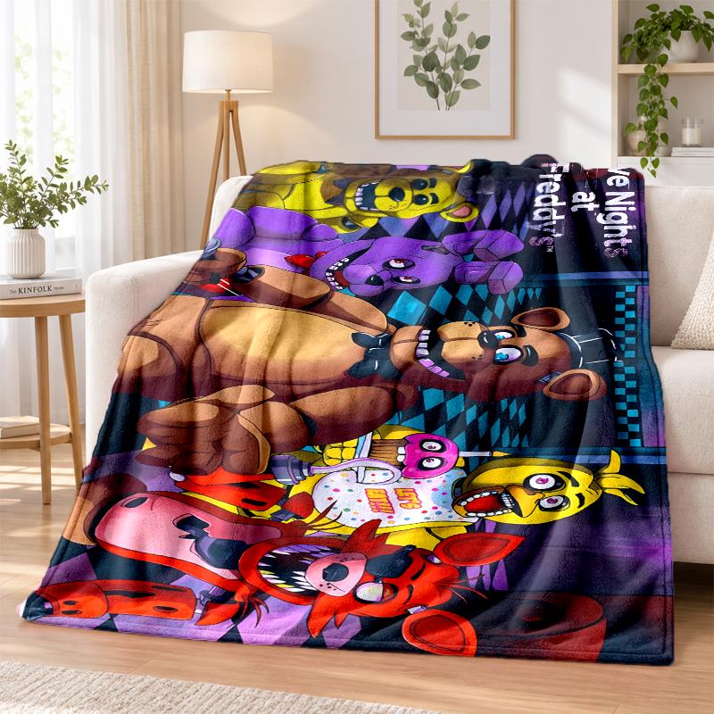 Five Nights At Freddys Flannel Throw Blanket Soft Warm Cozy For Sofa Bed Indoor Home Bedroom Use