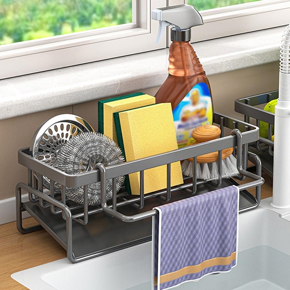 Small Space Simple Household Drain Rack Cleaning Supplies Sink Kitchen Drain Storage Towel Rack Holder Rack Rag Storage Spo X2X2
