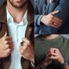 Men's Classic Ornaments 304 Stainless Steel Hammered Texture Ring Set - 12MM Wide, 3-Piece