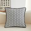 45X45Cm New Luxury Chenille Cushion Cover Nordic Black White Modern Abstract Geometry Patterns Sofa Office Pillowcase Home Decor