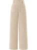 Women's High Waist Elastic Casual Pants with Button and Pockets