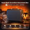 Hard-Shell Design Fireproof File Box Water Resistant Important Document Organizer Office Use