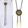 PU Leather Wax Rope Necklace With Alloy Accents Lightweight Bolo Tie Necktie For Women Men Practical Fashion Accessory