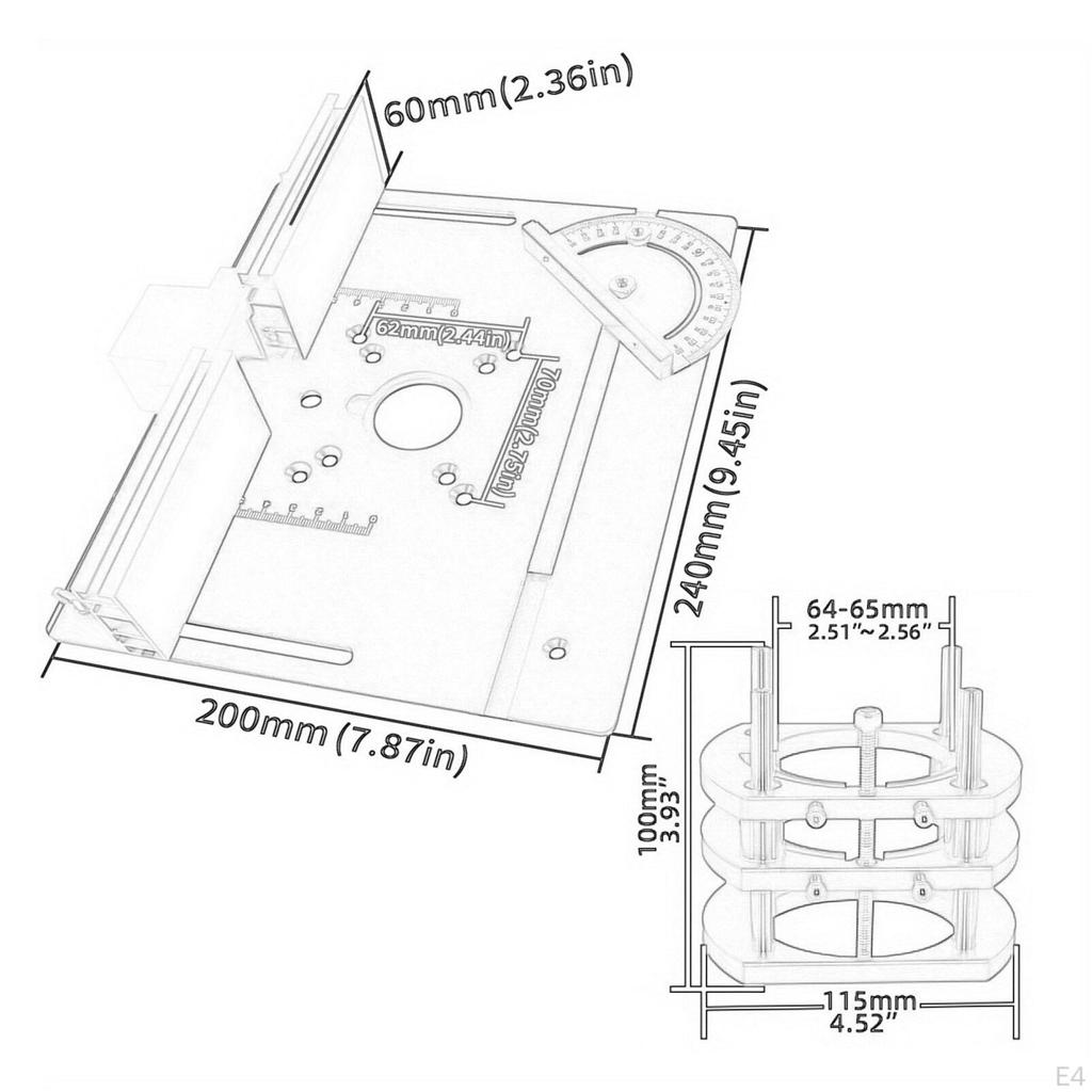 Sistem de ridicare a plăcii de inserare pentru masă de router Mașină de gravură profesională multifuncțională din aluminiu