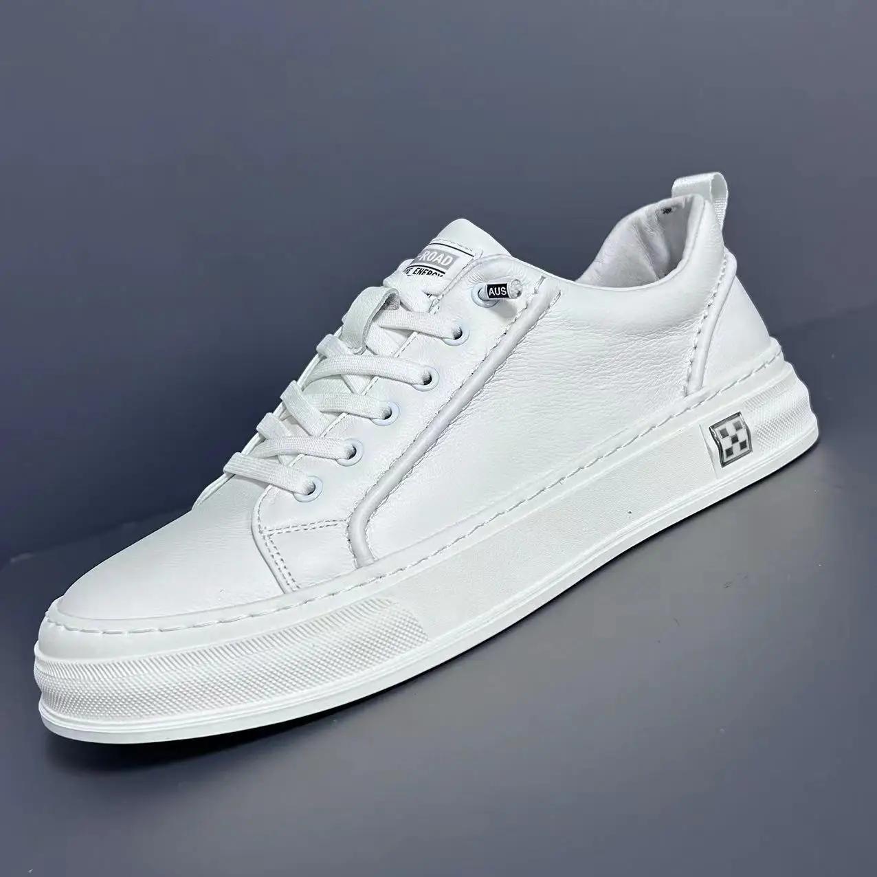 

Модные роскошные кожаные кроссовки на платформе для мужчин, дизайнерские спортивные белые туфли с мягкой подошвой для мужчин, модная повседневная осенняя обувь для мужчин 38