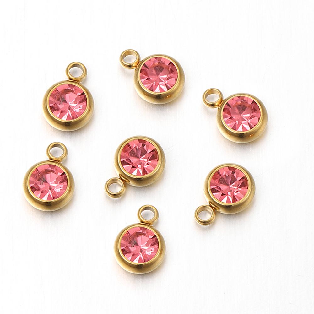 20pcs Stainless Steel Rhinestone Beads Transparent Clear Crystal Charms Pendants for Jewelry Making DIY Necklace Bracelet Charms