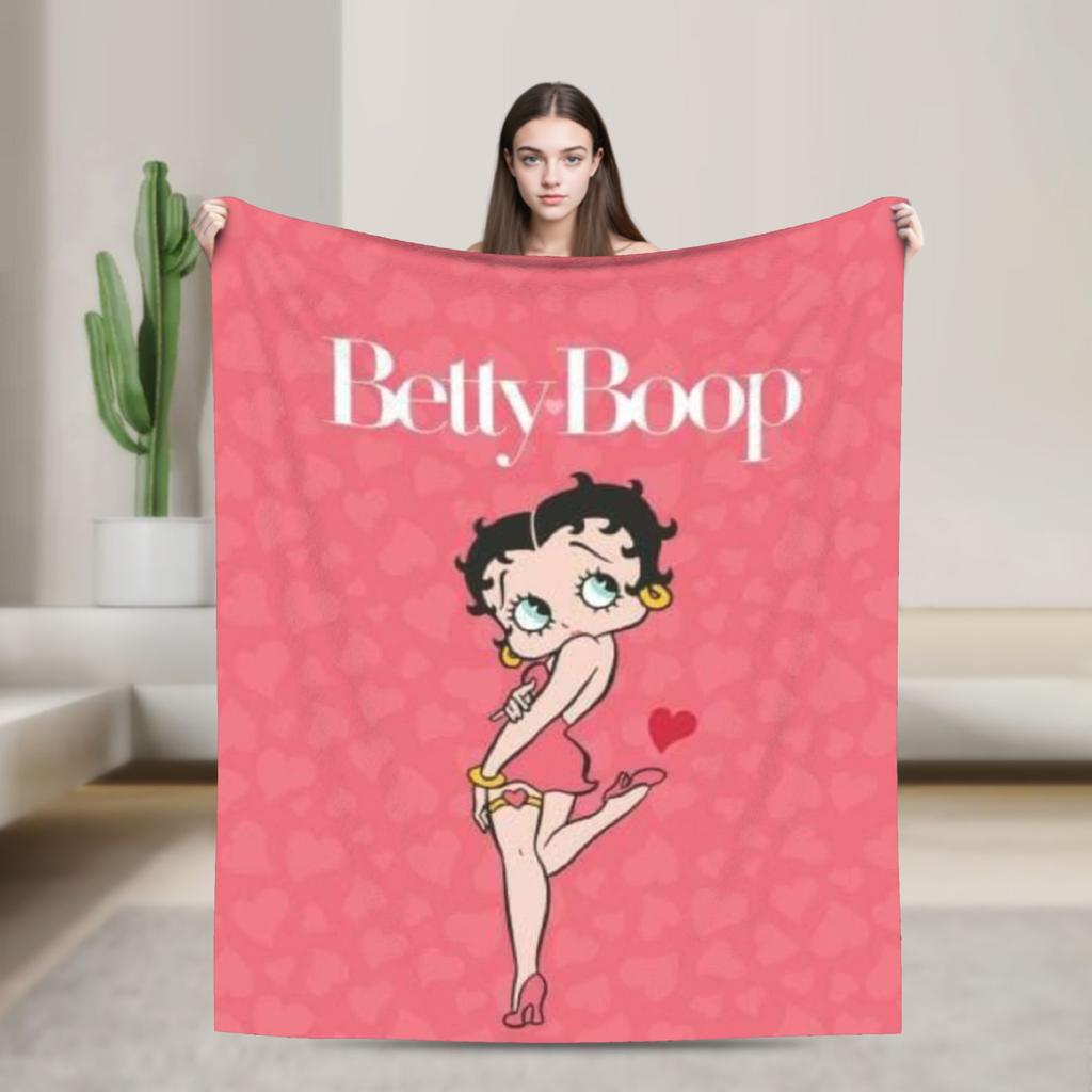 B-Bettys Boops Warm Blanket Kids Plush Throw Blanket Aesthetic Couch Chair Flannel Bedspread Sofa Bed Cover
