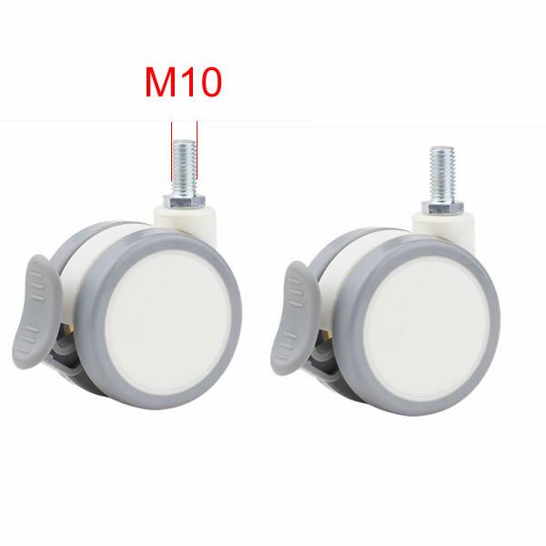 2.5inch white Medical casters PU