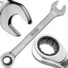 JCB Short Double-ended Ratchet Wrench 15mm Cr-V 12-point