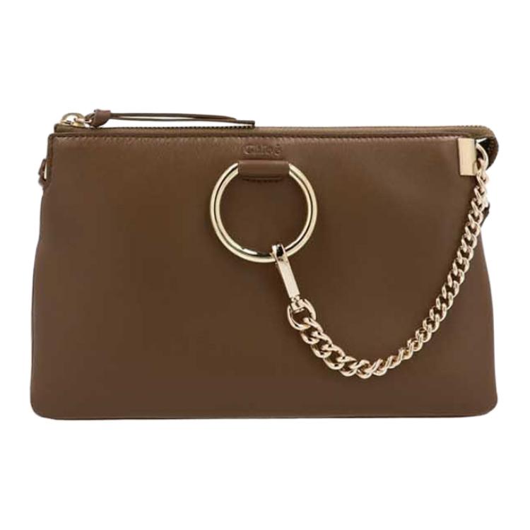 Chloé Fashion Leather Clutch Bag With Zipper Closure Women Clutch Brown CHC21AS414F1723Y