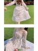 2024 Floral French Tea Break Chiffon Dress for Women - Spring Style with Goddess Elegance