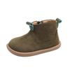Autumn  Baby Short Boots Girls  High-top Leather Boots Boys Anti-slip Retro Cotton Boots