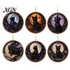 Precious Memory Commemorative Black Cat Pearl Diamond Art Painting Ornament, 2D Flat Acrylic Valentine Day Romantic Present Hanging Suncatcher, Beaded