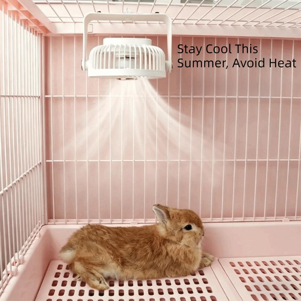 USB Powered Pet Cooling Fan Long Battery Life Adjustable Speed Cage Ventilation Fan Silent Bird Cage Fan for Guinea Pig Rabbits