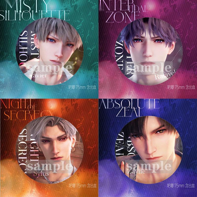 2025 58/75MM Love and Deepspace Sylus Caleb Rafayel Zayne Xavier Anime Badge Set Emblem Brooch Cospaly Cartoon Bag Decoration