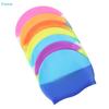 Gradient Color Silicone Swim Cap, Waterproof Elastic Swimming Cap for Adults and Kids