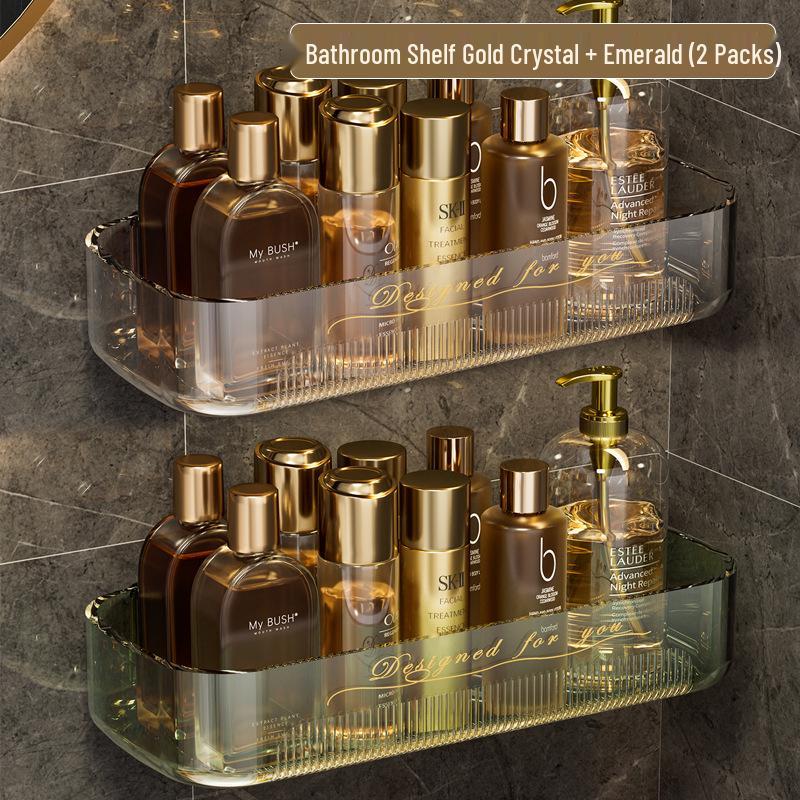 Wall-Mounted Bathroom Corner Shelf: Punch-Free Triangle Rack for Toilet Storage