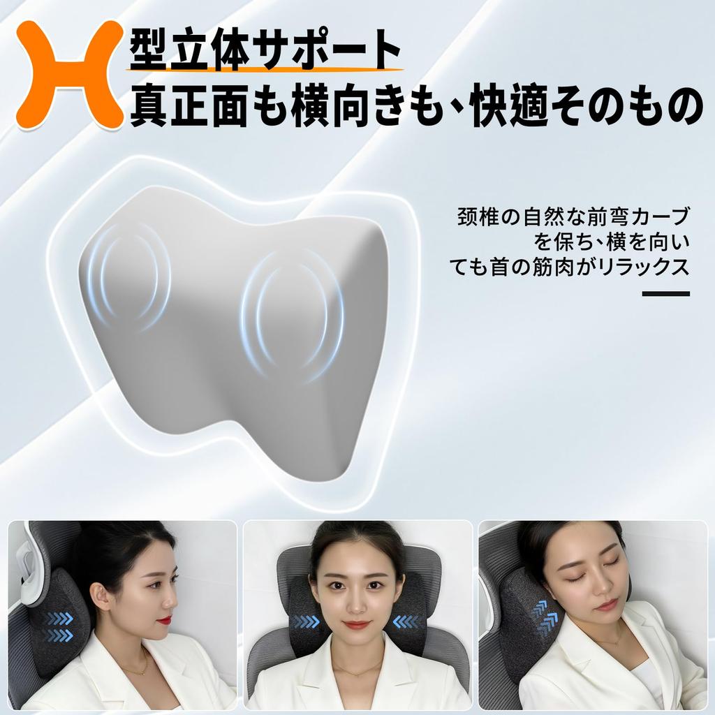 Kobuki BUJI Lumbar Cushion and Headrest Ergonomic Design with 3D Shape and Memory Car Set for Lower Back Pain Seat and Neck Washable and Convenient