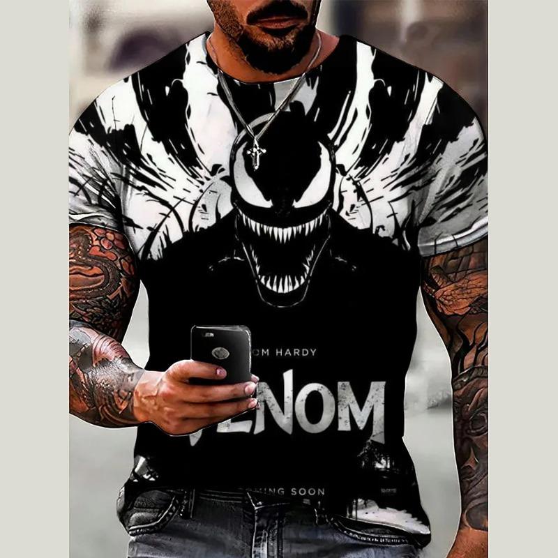 2026 Marvel Venom 3D Printed Boys and Girls New Summer T-shirt Casual Sports T-shirt Funny Cool Boys