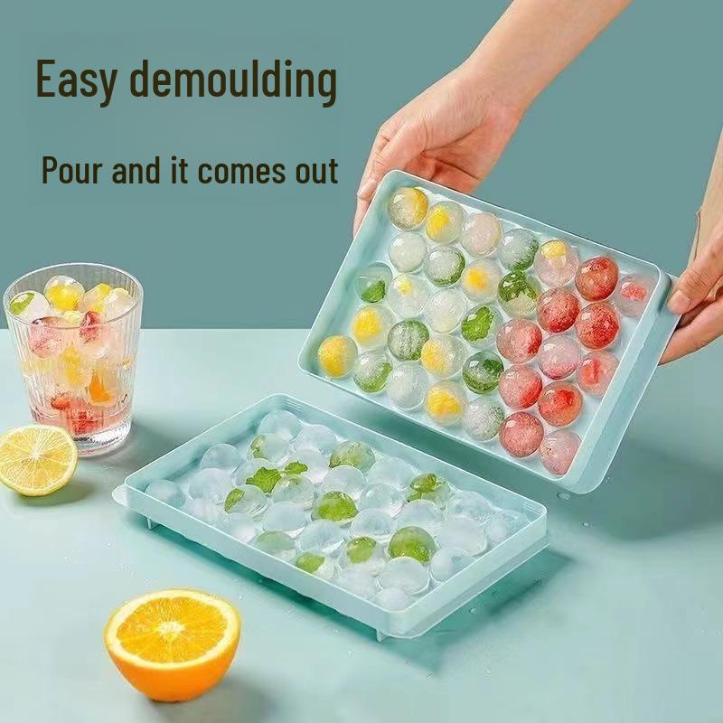 Ice Cube Tray with Lid - 33-Cavity Creative Spherical Mold