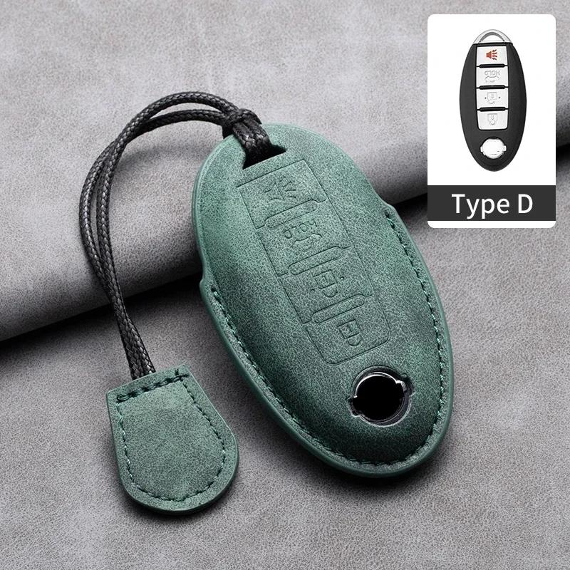 Leather Car Remote Key Case Cover Shell for Nissan Versa Maxima Altima Rogue Armada Sentra Murano for Infiniti FX35 QX60