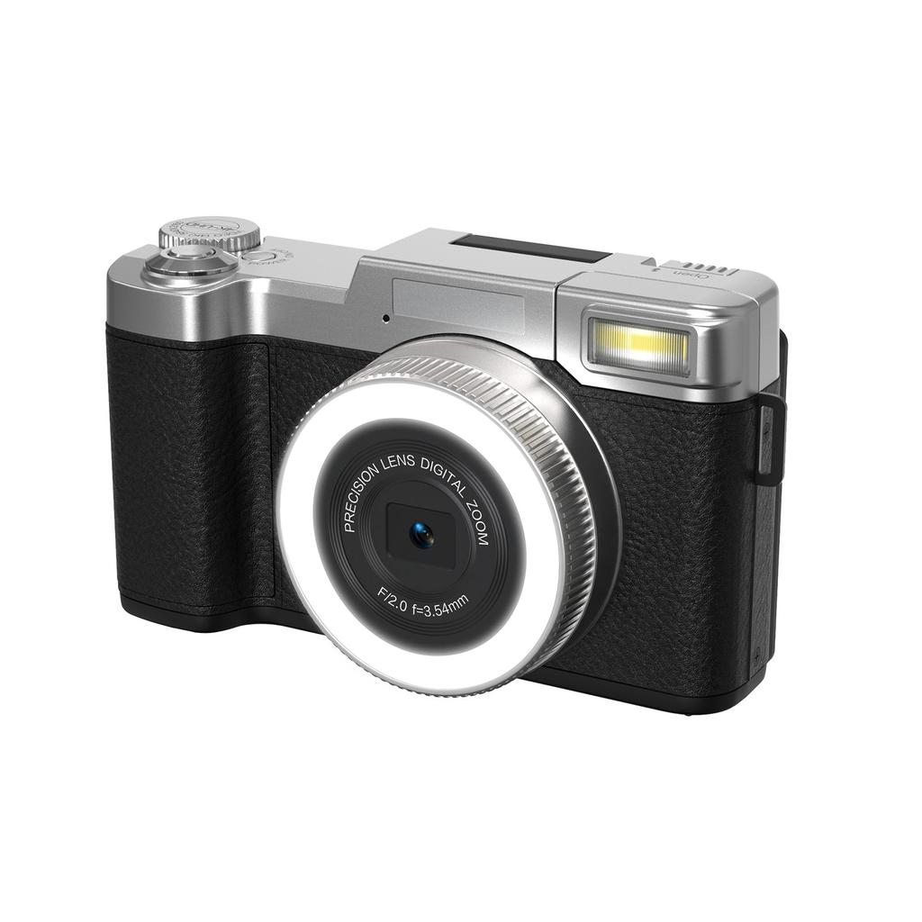 4K Digital Camera 48MP Resolution 18X Zoom Compact Travel Size for Selfie and Video Recording Brown