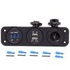 Car Accessories - Three-Function Dual USB Charger + LED Voltmeter + 12V Socket Panel Rechargeable Power Adapter Suitable For Yacht Car Accessories