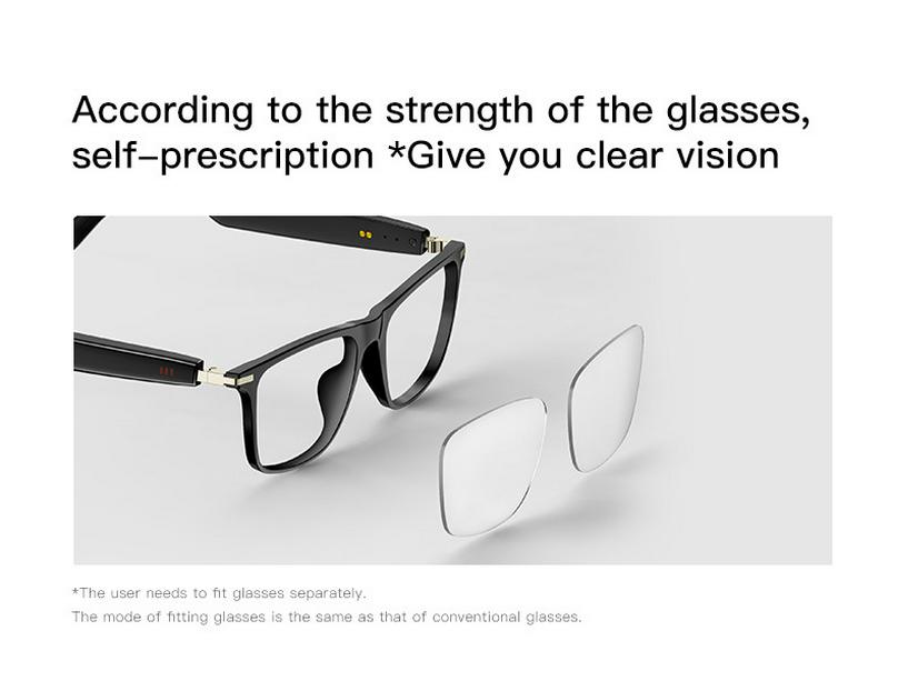 Black Tech AI Bluetooth Smart Sunglasses: Music & Call Translation Glasses M01