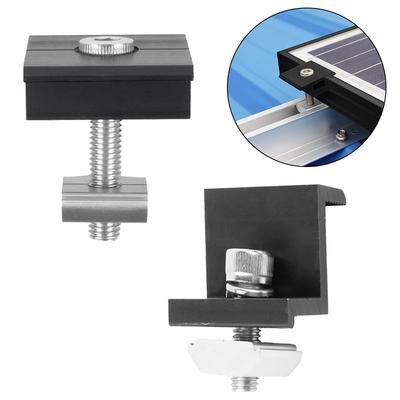 1PCS Zonnebeugel Montageklemmen PV Paneel Verstelbare Middenklem Eindklem 30/35mm Zonne Rail Klem Voor Vaste Zonnepanelen