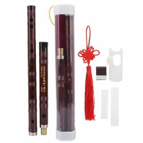 Chinese Bamboo Flute, F Key, 2-Section Design, Accurate Tone Holes, Multi-Purpose Playing, Traditional Handmade, Bitter Bamboo Flute (Key of F)