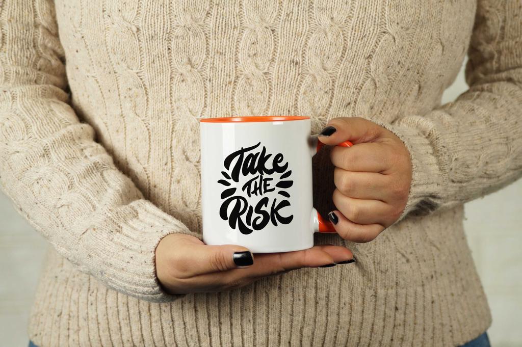 Inkdotpot 11oz Ceramic  Coffee  Mug  Take The Risk Positive Inspirational Quotes Gift For Employee Boss Coworkers