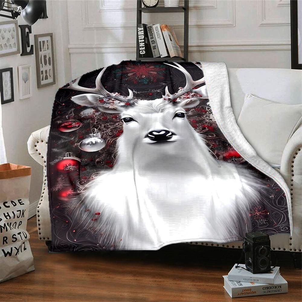 1 pezzo Coperta con Nome di Cervo Leggera Coperta in Flanella per Divano Letto Viaggio Campeggio Soggiorno Ufficio Divano Sedia