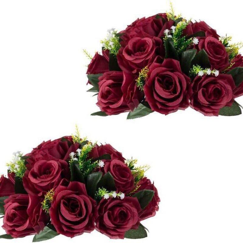 

Simulation Flower Wedding Series Guide Ornament Dining Table Fake Flower Living Room Hotel Turntable Middle Desktop Decoration Flower 1PC