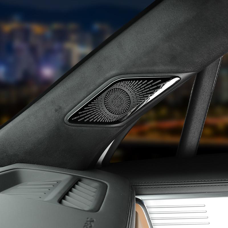 Car Set Door A-Pillar Tweeter Covers Speaker Decorative Stickers Stainless Steel Material For Hyundai Santa Fe MX5 2024 2025