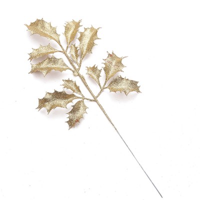 Simulation Plant Leaves Artificial Glitter Christmas Leaves Christmas Tree Pendant Christmas