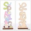 Colorful Wooden Easter  Ornaments Multiple Easter Elements Letter Plate Decorations For Home Office Party Workplace Exquisite Gifts