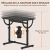 Tiltable Drafting Table, 0-85 Degrees, Height-Adjustable, Non-Slip Edge, Steel Frame, Black