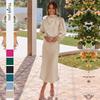 2025 Autumn Elegant Satin Long Sleeve Evening Dress for Women