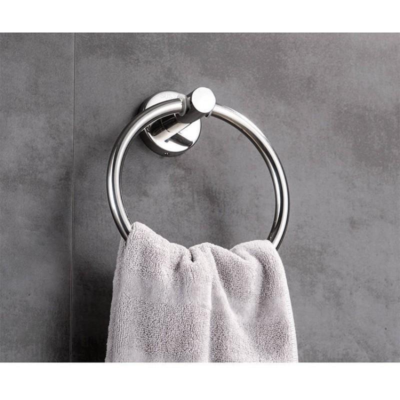 304 Stainless Steel Towel Ring Bathroom Wall Mount Polished Finish Heavy Duty 15kg Load Capacity